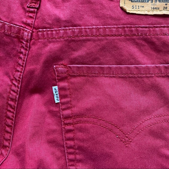Levi’s 511 Slim fit Red Jeans size 16 Y, W28, L28 - Picture 9 of 9